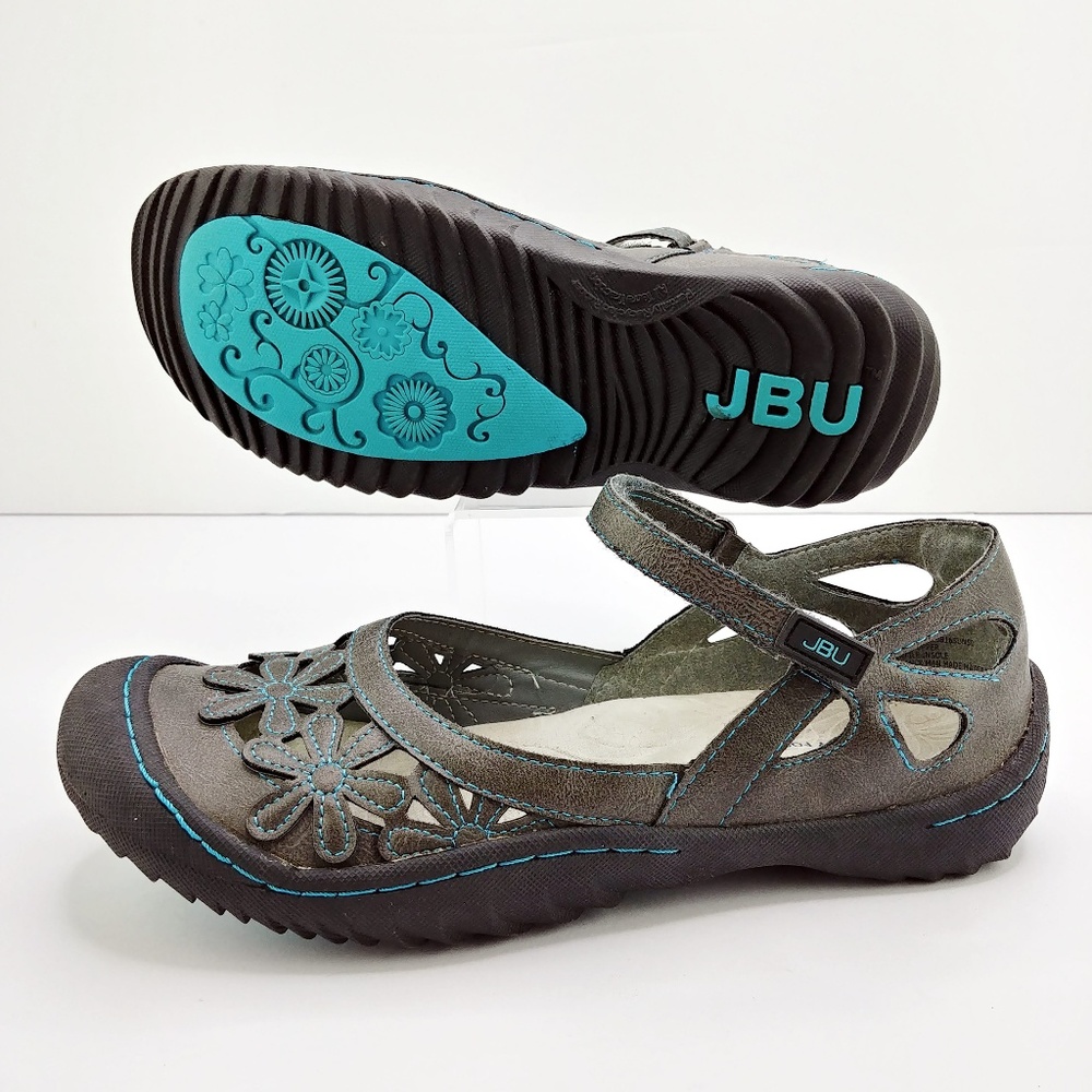 Jambu JBU Grey Wildflower Sandals Comfort Shoes